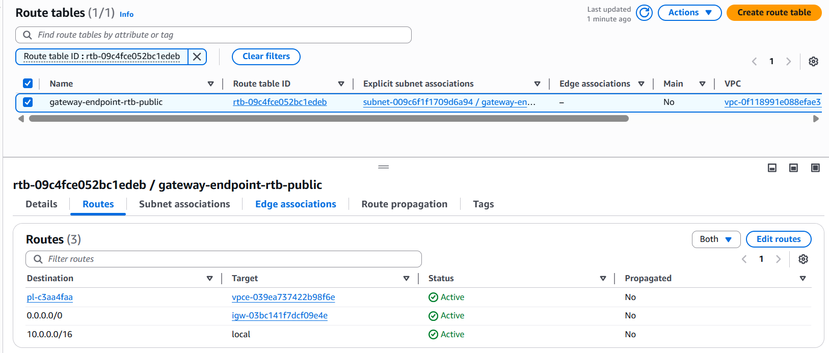 Create S3 Gateway Endpoint